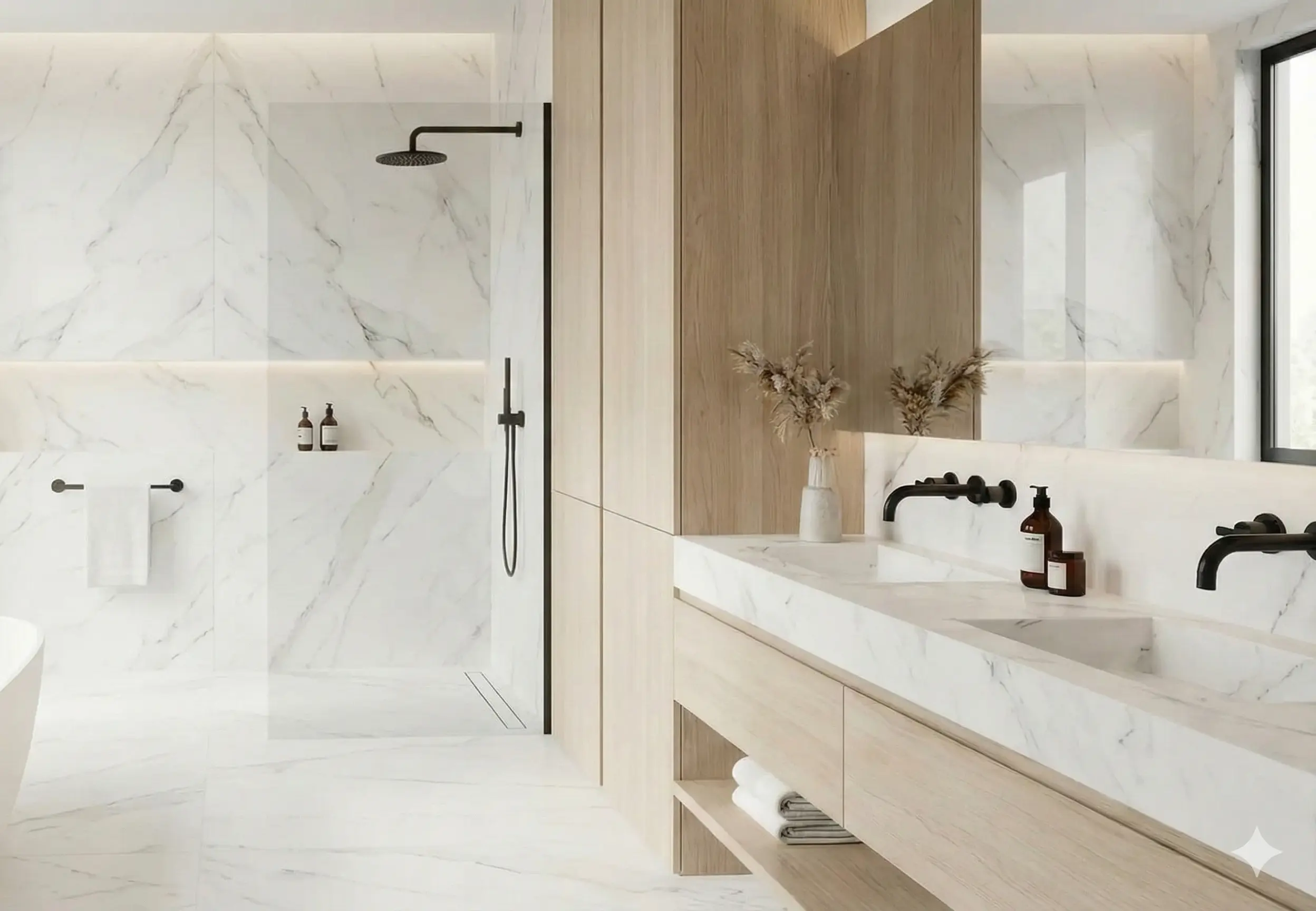 Salle de bain haut de gamme après rénovation